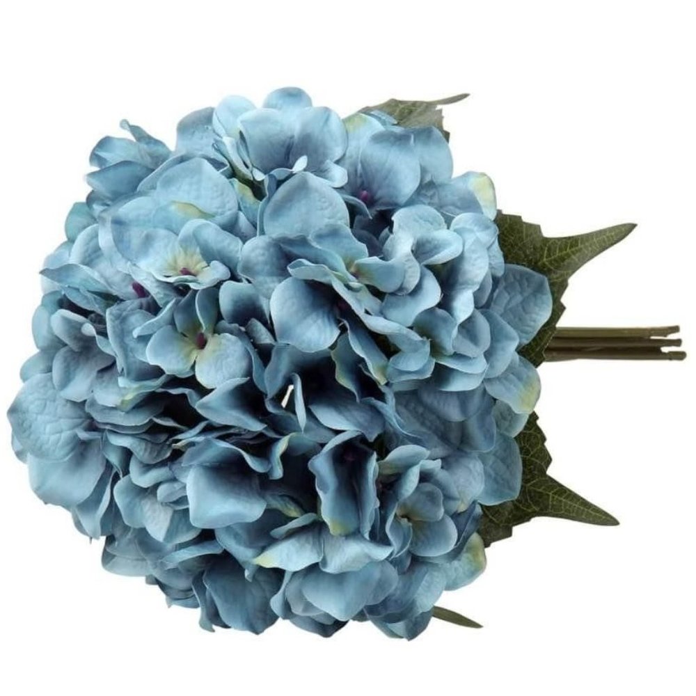 Blue Hydrangeas Wedding Bouquet Flowers Floral Home Vase Decor ~ New